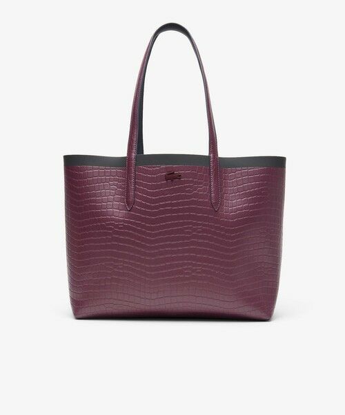 LACOSTE / ラコステ トートバッグ | アンナシーズナル クロック×鹿の子リバーシブルトートバッグ / ブラック×ワインレッド | 詳細6