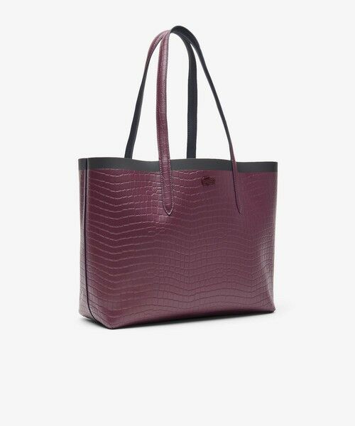 LACOSTE / ラコステ トートバッグ | アンナシーズナル クロック×鹿の子リバーシブルトートバッグ / ブラック×ワインレッド | 詳細7