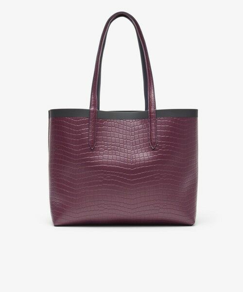 LACOSTE / ラコステ トートバッグ | アンナシーズナル クロック×鹿の子リバーシブルトートバッグ / ブラック×ワインレッド | 詳細8