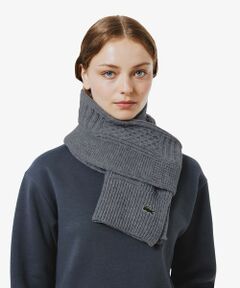 LACOSTE / ラコステ マフラー・ショール・スヌード・ストール | アラン柄ブレンドウールニットマフラー