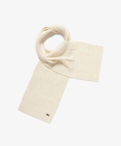 LACOSTE / ラコステ マフラー・ショール・スヌード・ストール | アラン柄ブレンドウールニットマフラー