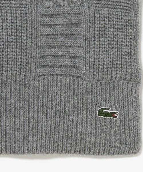 LACOSTE / ラコステ マフラー・ショール・スヌード・ストール | アラン柄ブレンドウールニットマフラー | 詳細5