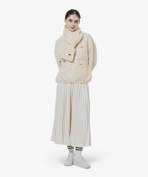 LACOSTE / ラコステ マフラー・ショール・スヌード・ストール | アラン柄ブレンドウールニットマフラー | 詳細13