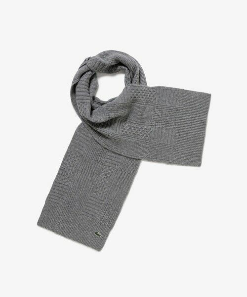 LACOSTE / ラコステ マフラー・ショール・スヌード・ストール | アラン柄ブレンドウールニットマフラー | 詳細8