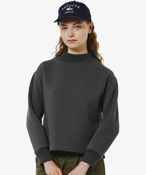 LACOSTE/ラコステ ダンボールニット ハイネックプルオーバースウェット グレー 38(L) LACOSTE/ラコステ ダンボールニット ハイネックプルオーバースウェット グレー 38(L)