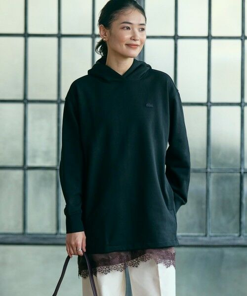 LACOSTE / ラコステ パーカー | 裏パイルスウェットフーディー(ブラック)