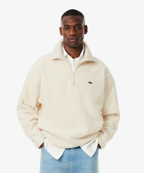 LACOSTE/ラコステ ハイネックハーフジップブークレフリース オフホワイト 5(日本サイズXL) LACOSTE/ラコステ ハイネックハーフジップブークレフリース オフホワイト 5(日本サイズXL)