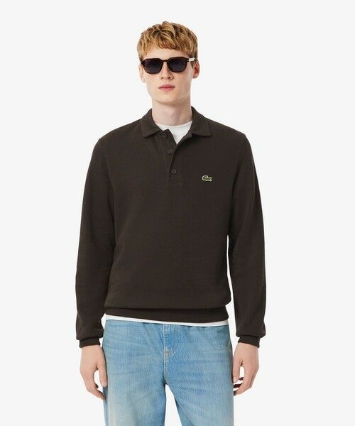 LACOSTE / ラコステ ニット・セーター | コットンニットロングスリーブポロシャツ(ダークブラウン)