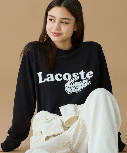 LACOSTE / ラコステ Tシャツ | 【オンライン限定】LACOSTE 鹿の子オーバーサイズプリント ロングスリーブTシャツ | 詳細1