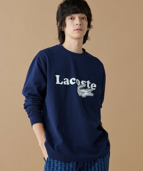 LACOSTE/ラコステ 【オンライン限定】LACOSTE 鹿の子オーバーサイズプリント ロングスリーブTシャツ ネイビー 3(日本サイズM) LACOSTE/ラコステ 【オンライン限定】LACOSTE 鹿の子オーバーサイズプリント ロングスリーブTシャツ ネイビー 3(日本サイズM)