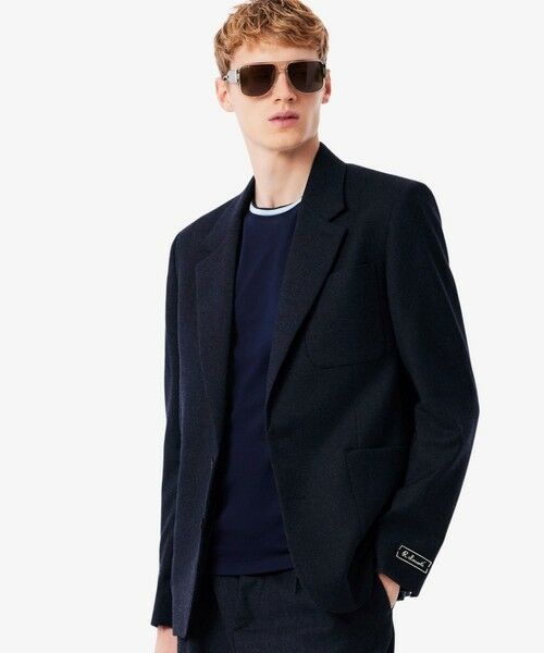 LACOSTE / ラコステ テーラードジャケット | フェルテッドウールブレザー(ダークネイビー)