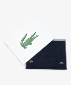 LACOSTE / ラコステ ニットキャップ | ウールブレンドニットマフラー＆ビーニーギフトセット
