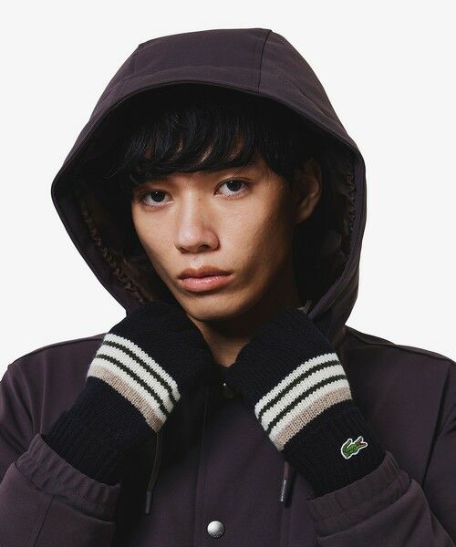 LACOSTE / ラコステ 手袋 | エクストラファインラムウールボーダーニットグローブ | 詳細2