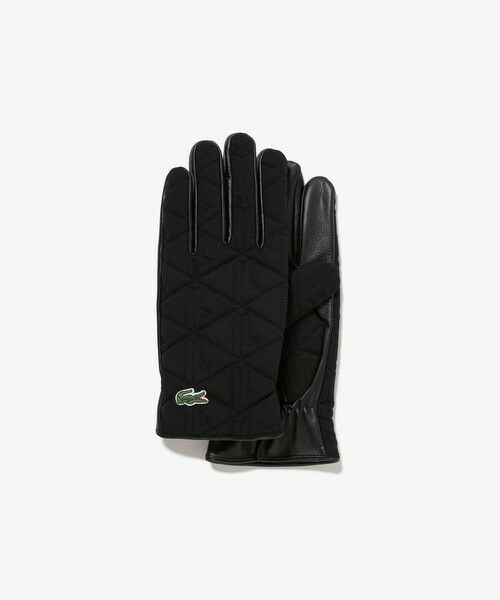 LACOSTE / ラコステ 手袋 | モノグラムキルティングレザーコンビグローブ | 詳細1