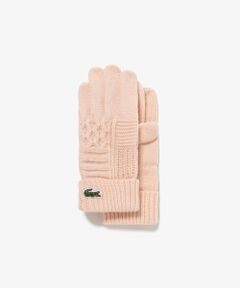 LACOSTE / ラコステ 手袋 | アラン柄ブレンドウールニットグローブ