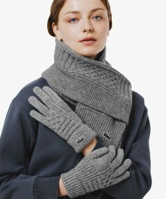 LACOSTE / ラコステ 手袋 | アラン柄ブレンドウールニットグローブ