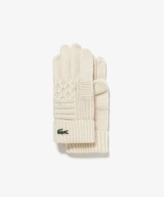 LACOSTE / ラコステ 手袋 | アラン柄ブレンドウールニットグローブ