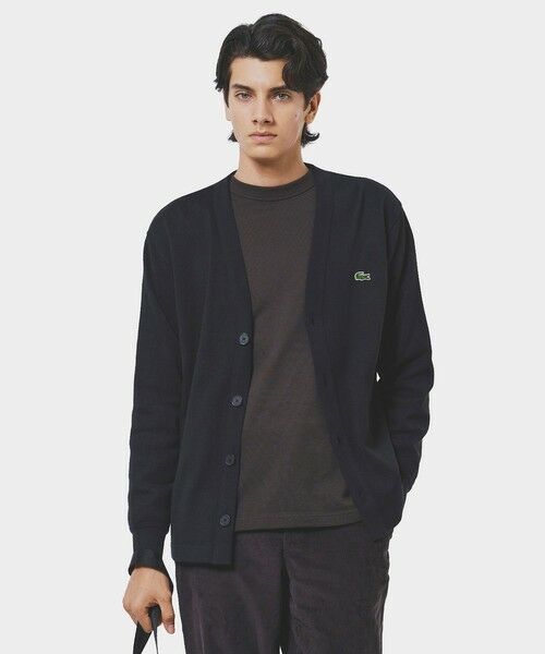 LACOSTE / ラコステ カーディガン・ボレロ | ヘビーウェイトシングルジャージカーディガン(ブラック)
