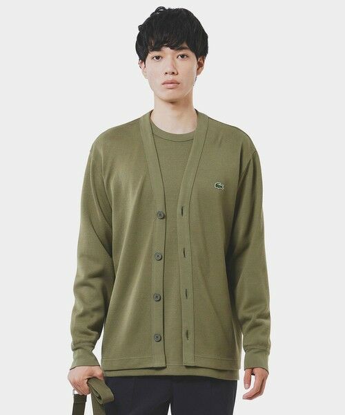LACOSTE / ラコステ カーディガン・ボレロ | ヘビーウェイトシングルジャージカーディガン(オリーブ)