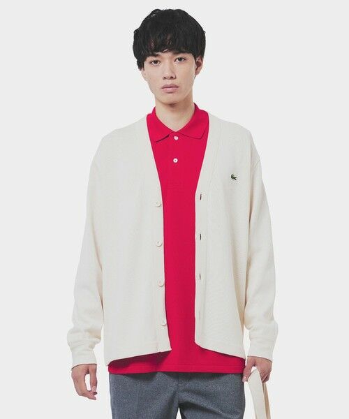 LACOSTE / ラコステ カーディガン・ボレロ | ヘビーウェイトシングルジャージカーディガン(オフホワイト)