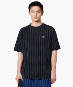 LACOSTE / ラコステ Tシャツ | インディゴ鹿の子地 モノグラム半袖Tシャツ