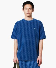 LACOSTE / ラコステ Tシャツ | インディゴ鹿の子地 モノグラム半袖Tシャツ
