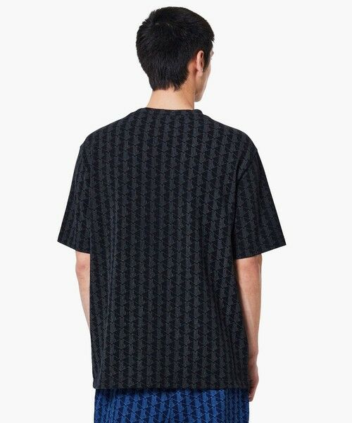 LACOSTE / ラコステ Tシャツ | インディゴ鹿の子地 モノグラム半袖Tシャツ | 詳細1