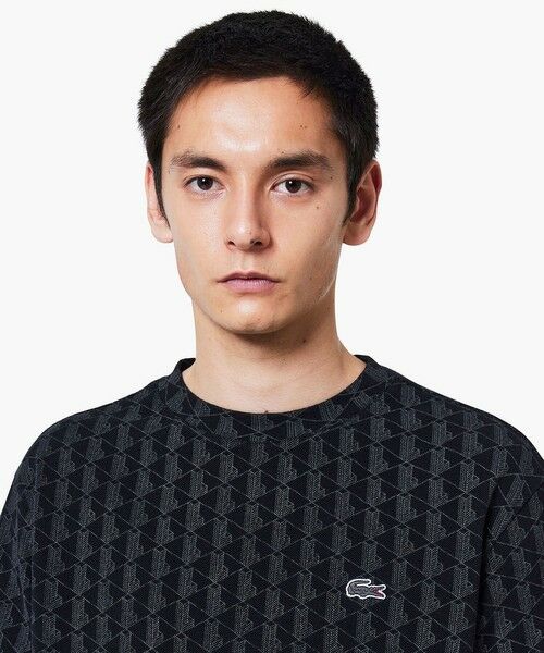 LACOSTE / ラコステ Tシャツ | インディゴ鹿の子地 モノグラム半袖Tシャツ | 詳細2