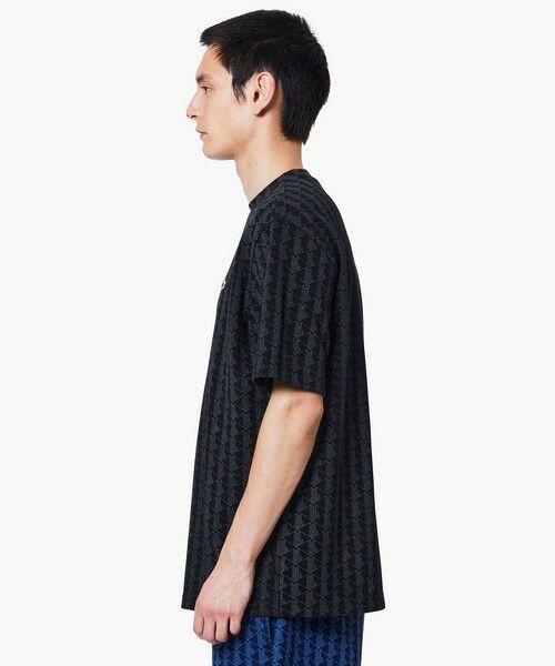 LACOSTE / ラコステ Tシャツ | インディゴ鹿の子地 モノグラム半袖Tシャツ | 詳細4