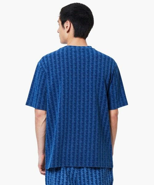 LACOSTE / ラコステ Tシャツ | インディゴ鹿の子地 モノグラム半袖Tシャツ | 詳細11