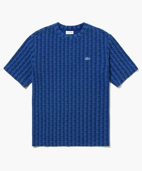 LACOSTE / ラコステ Tシャツ | インディゴ鹿の子地 モノグラム半袖Tシャツ | 詳細13