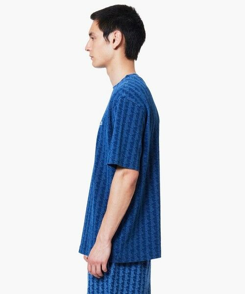 LACOSTE / ラコステ Tシャツ | インディゴ鹿の子地 モノグラム半袖Tシャツ | 詳細14