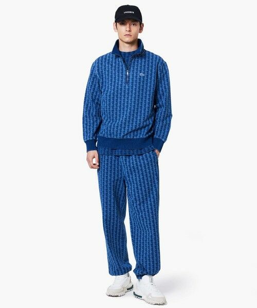 LACOSTE / ラコステ Tシャツ | インディゴ鹿の子地 モノグラム半袖Tシャツ | 詳細16