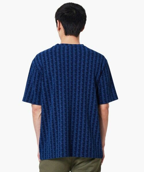 LACOSTE / ラコステ Tシャツ | インディゴ鹿の子地 モノグラム半袖Tシャツ | 詳細17