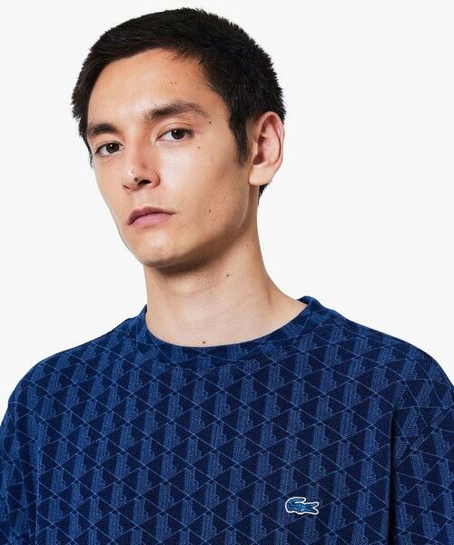 LACOSTE / ラコステ Tシャツ | インディゴ鹿の子地 モノグラム半袖Tシャツ | 詳細18
