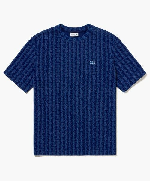 LACOSTE / ラコステ Tシャツ | インディゴ鹿の子地 モノグラム半袖Tシャツ | 詳細19