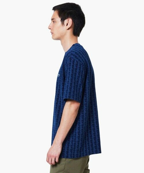 LACOSTE / ラコステ Tシャツ | インディゴ鹿の子地 モノグラム半袖Tシャツ | 詳細20