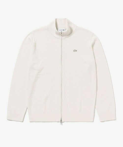 LACOSTE / ラコステ カーディガン・ボレロ | ブークレー スタンドジップニットカーディガン(オフホワイト)