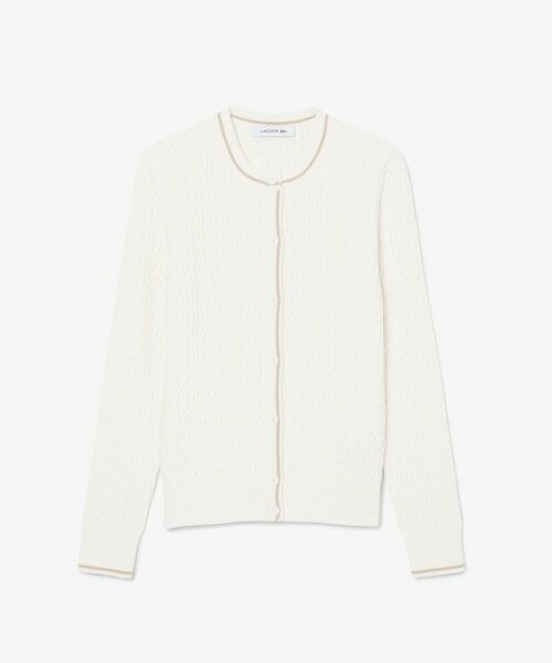 LACOSTE / ラコステ カーディガン・ボレロ | 配色ライン入りケーブルニットカーディガン | 詳細4