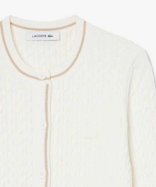LACOSTE / ラコステ カーディガン・ボレロ | 配色ライン入りケーブルニットカーディガン | 詳細5
