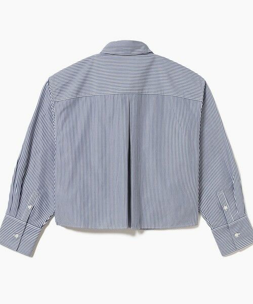 LACOSTE / ラコステ シャツ・ブラウス | ダブルポケット クロップド丈 ストライプシャツ | 詳細7