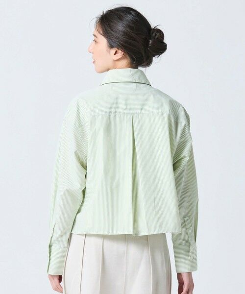 LACOSTE / ラコステ シャツ・ブラウス | ダブルポケット クロップド丈 ストライプシャツ | 詳細15