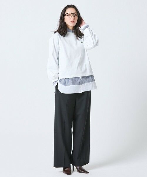 LACOSTE / ラコステ その他パンツ | レイヤードウエストタックワイドスラックスパンツ | 詳細4