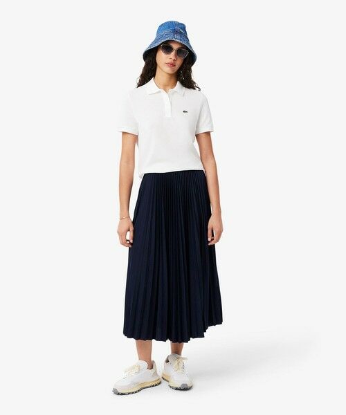 LACOSTE / ラコステ ロング・マキシ丈スカート | ネームジャカード ウエストプリーツロングスカート | 詳細5