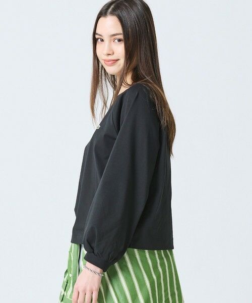 LACOSTE / ラコステ Tシャツ | クロップド丈 バルーンスリーブ ギャザー ロングスリーブTシャツ | 詳細3