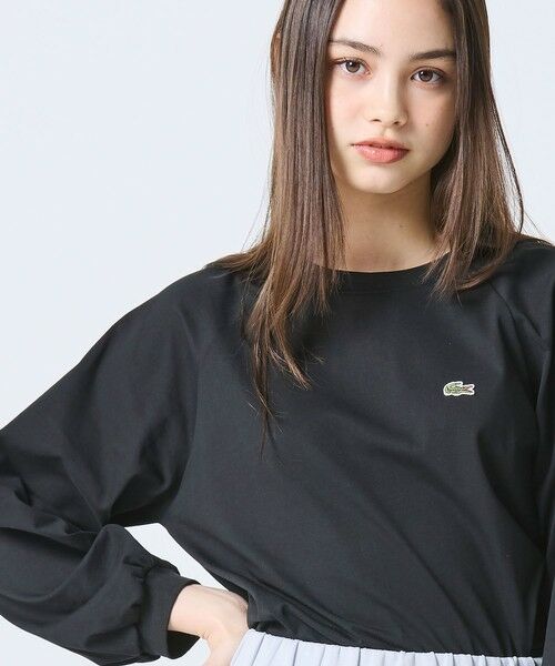 LACOSTE / ラコステ Tシャツ | クロップド丈 バルーンスリーブ ギャザー ロングスリーブTシャツ | 詳細1