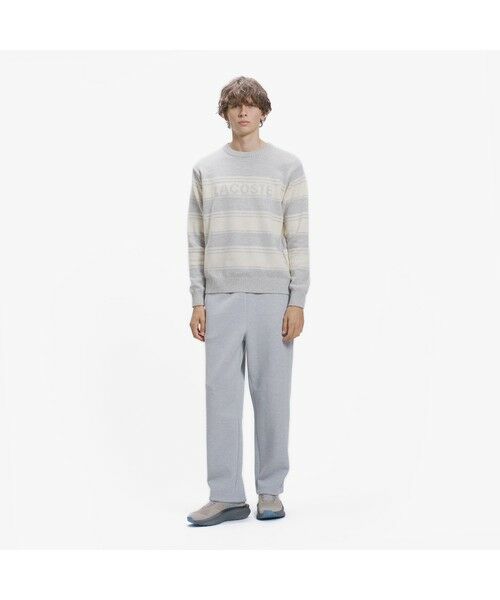 LACOSTE / ラコステ チノ・ワークパンツ | ビッグ鹿の子トラックパンツ / スウェットパンツ（ライトグレー）