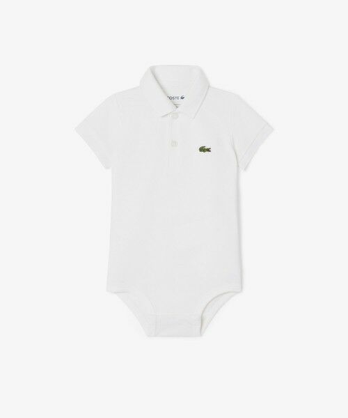 LACOSTE / ラコステ ロンパース | 新生児鹿の子地ボディスーツ（ホワイト）