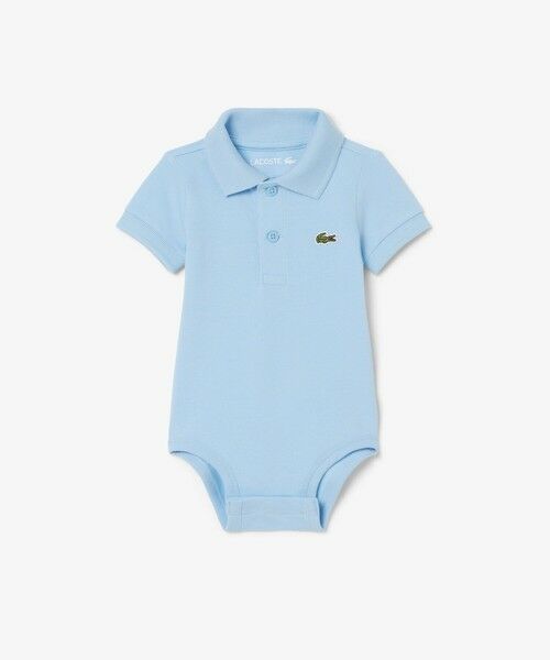 LACOSTE / ラコステ ロンパース | 新生児鹿の子地ボディスーツ（サックスブルー）