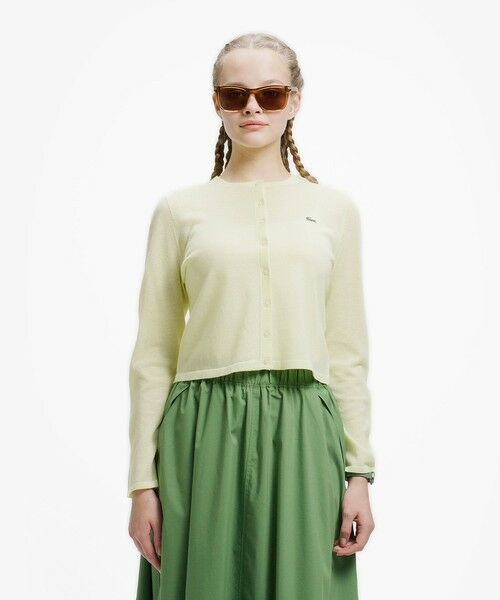 LACOSTE / ラコステ カーディガン・ボレロ | 丸首ラメニットカーディガン（ライトグリーン）